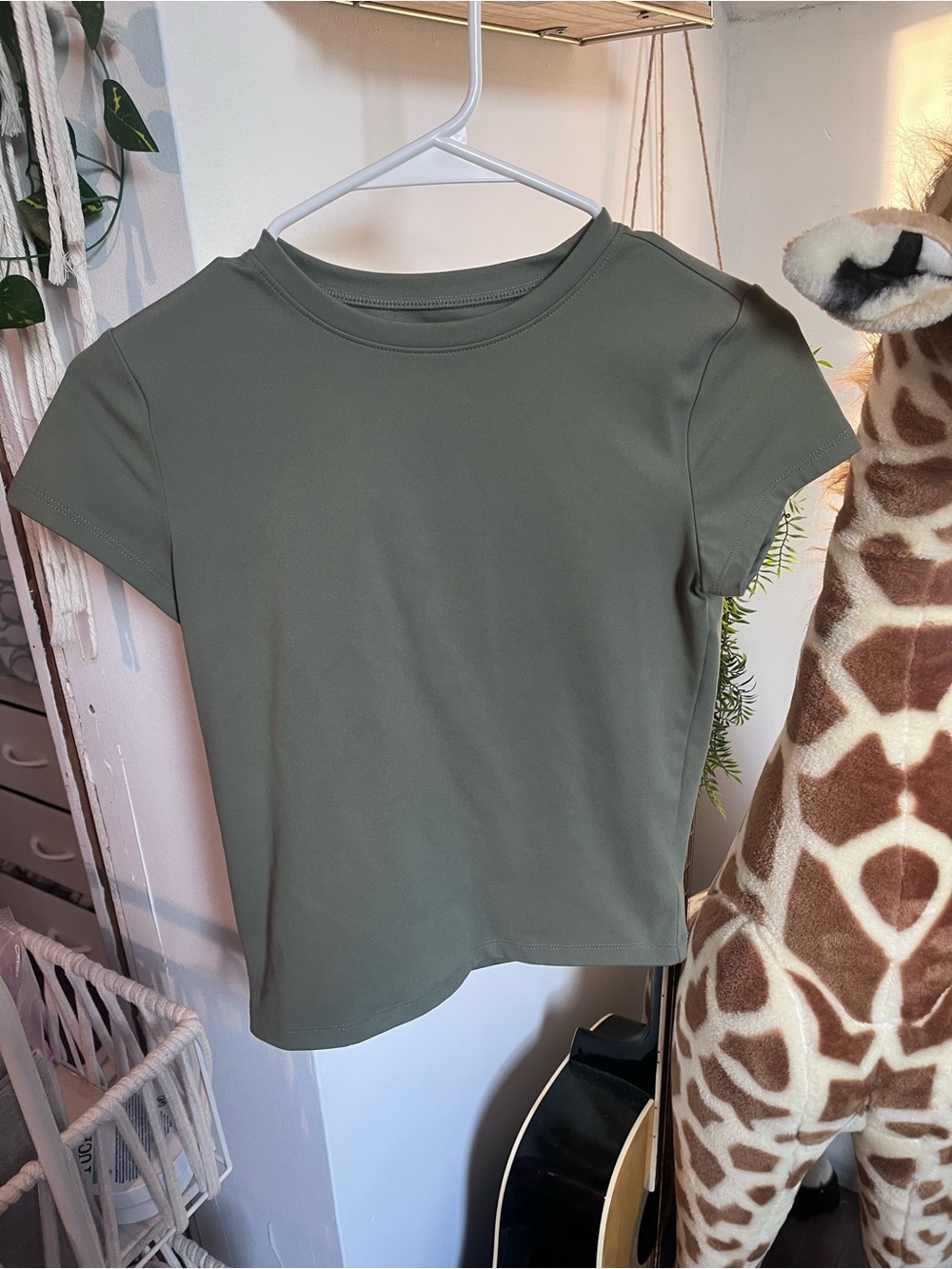 wild fable Olive Green Cropped Crewneck Tee